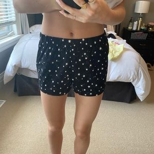 black with white stars pj shorts